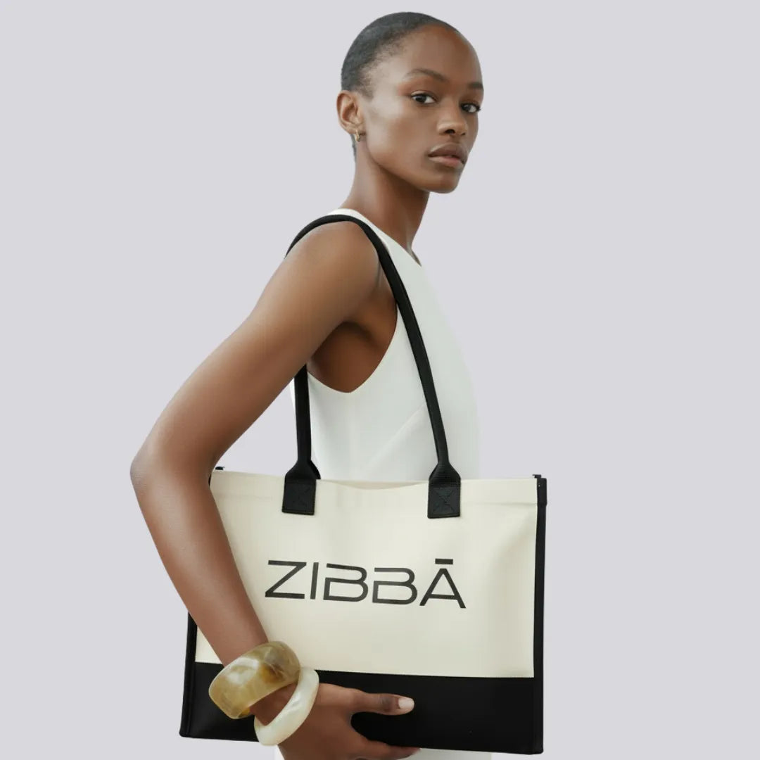 ZIBBAG - Bolso de Lona Beige & Negro Edición Limitada