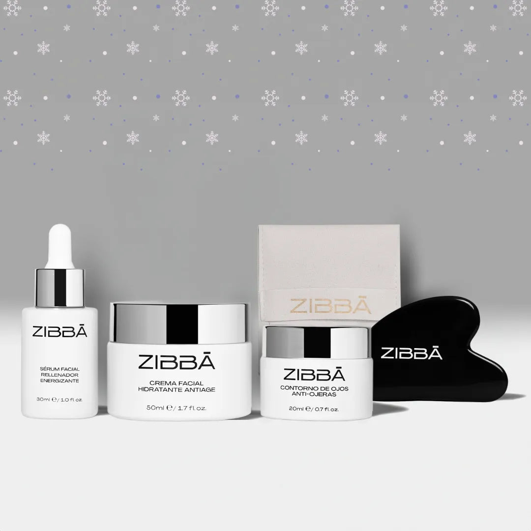 Kit Esencial Navidad — Sérum + Crema + Contorno de Ojos + Gua Sha